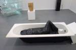 Penny Slinger. Bride in the Bath II, 1969/2013. Life-cast based assemblage sculpture - fibreglass, silk, resin and bathtub, 67 x 29 x 24 in. Broadway 1602, NY.