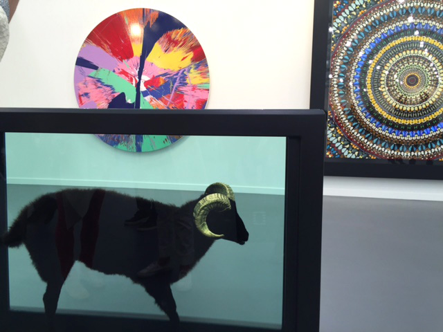 Damien Hirst’s Pickled Sheep at Gagosian. Photograph: Jill Spalding.