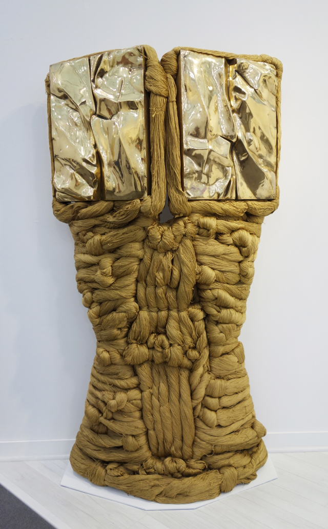 Barbara Chase- Riboud, Matisse’s Back in Twins, 1967/1994. Polished bronze and silk on painted steel base. 75 ¼ x 39 x 18 in. Michael Rosenfeld Gallery. Photograph: Miguel Benavides.