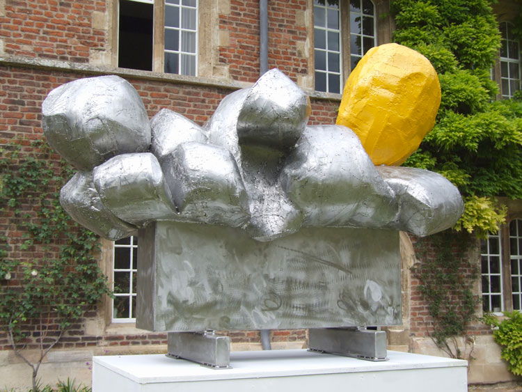 John Gibbons, First Moment, 2006-07. Stainless steel, paint, 128 x 106 x 164 cm.