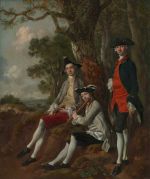 Thomas Gainsborough. Peter Darnell Muilman, Charles Crokatt,
and William Keable, c1750. Oil on canvas, 30 1/8 × 25 1/4 in (76.5 × 64.2 cm). Gainsborough’s House, Sudbury, Suffolk, and Tate, London.