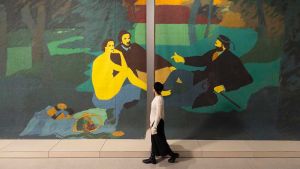 The late Colombian artist’s garish colours and shiny surface belie the violence and trauma of her subject matter