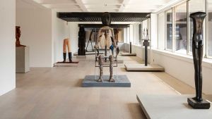 The first of three exhibitions to position historic sculptures by Alberto Giacometti with new works by contemporary artists, this one shows his work in dialogue with that of the Pakistani American sculptor Huma Bhabha