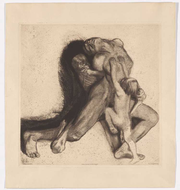 Käthe Kollwiz, Death, Woman and Child, 1903. Photo: The National Museum of Norway/Andreas Harvik.