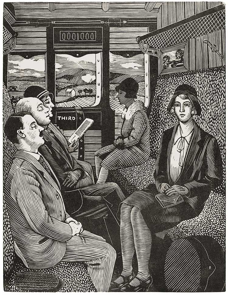 Tirzah Garwood. Train Journey, 1929. Wood engraving. Private Collection.