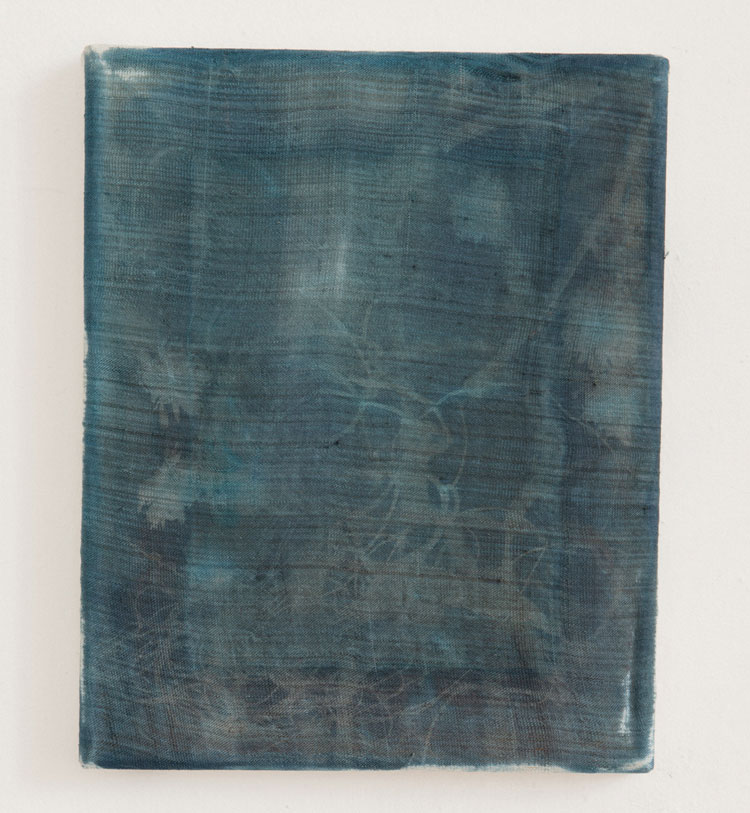 Olga Grotova. Worm Nest, 2023. Cyanotype on hand-made silk, 25.5 x 20.5 cm. © The Artist, Courtesy of Schoeni Projects and The Shophouse. Photo: Arcalis Studio.