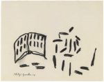 Philip Guston, Book and Charcoal Sticks, 1968. Charcoal on paper, 45.7 x 57.2 cm. Presented by the Estate of Philip Guston © The Estate of Philip Guston, courtesy Hauser & Wirth.