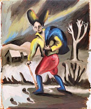 Gérard Garouste, The Classicist, 1970s. Oil on paper mounted on canvas, 79 × 66 cm. Private collection, France © Adagp, Paris, 2022. Photo © Centre Pompidou, MNAM-CCI/ Audrey Laurans and Hélène Mauri.
