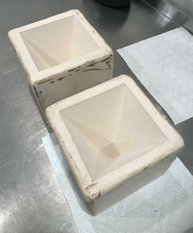Ceramic refractory moulds used to cast the glass. Photo: Anthony Scala.