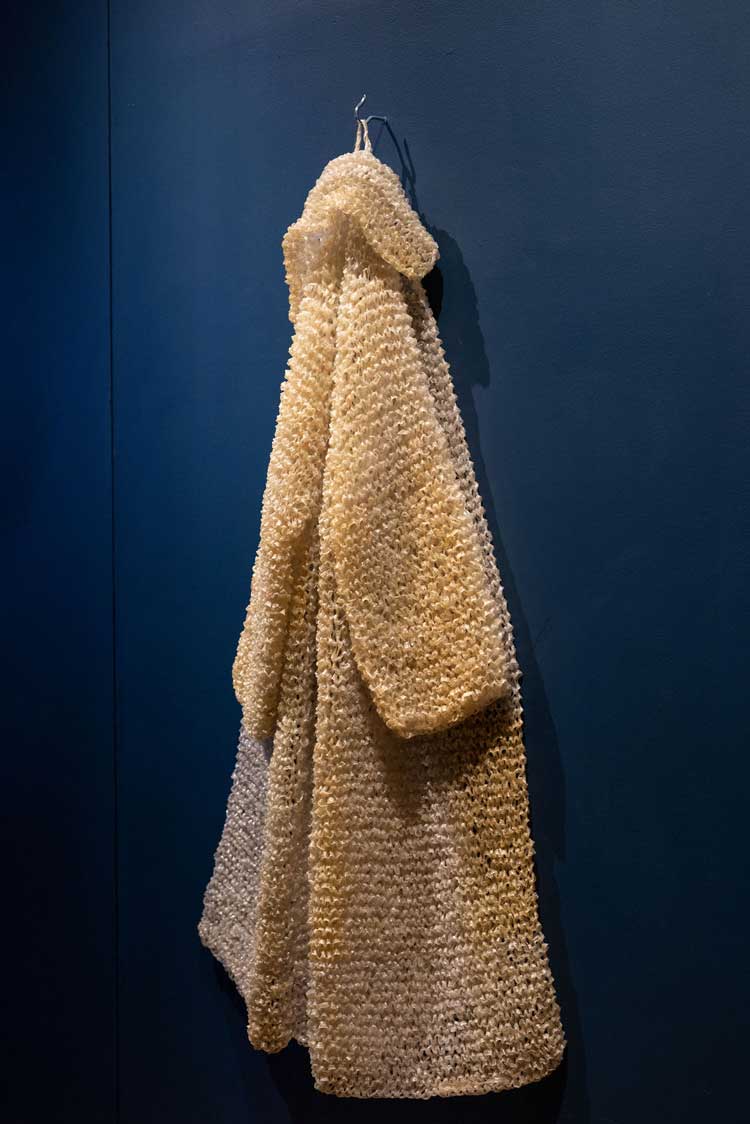 Oliver Herring. Hanging Coat Nr 1 (from the A Flower for Ethyl Eichelberger series), 1993. Photo by Jenna Bascom; courtesy the Museum of Arts and Design.