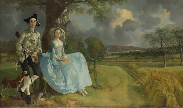 Thomas Gainsborough, Mr and Mrs Andrews c1750. Oil on canvas, 69.8 cm × 119.4 cm (27.5 in × 47.0 in). © The National Gallery, London.