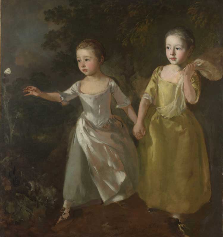 Thomas Gainsborough, The Painter's Daughters chasing a Butterfly, about 1756. Installation view. Photo: Juliet Rix.
