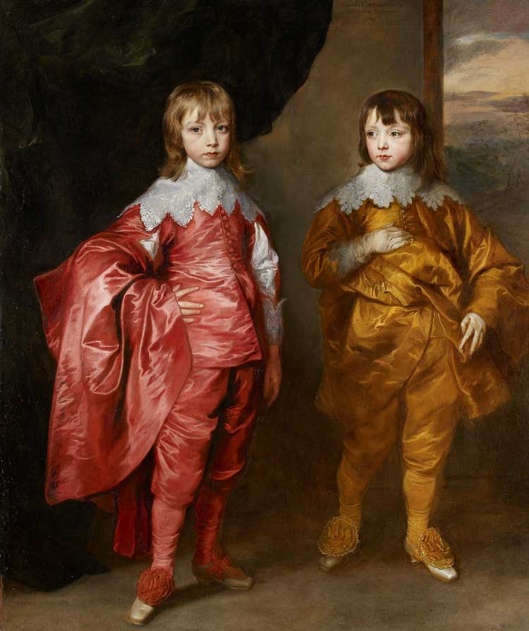 Anthony van Dyck. George Villiers, 2nd Duke of Buckingham and Lord Francis Villiers, 1635. Oil on canvas, 137.2 × 127.7 cm. The Royal Collection / HM Queen Elizabeth II. Royal Collection Trust / © Her Majesty Queen Elizabeth II 2022.