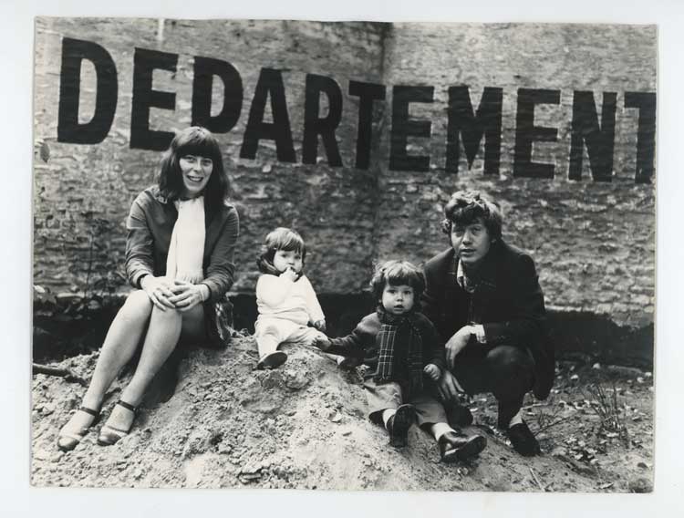 Portrait of Anny de Decker. Marcel Broodthaers, Departement des Aigles, 5 October 1969, Anny de Decker, Stella Jonas and Bernd Lohhaus. Photo: Maria Gilissen.