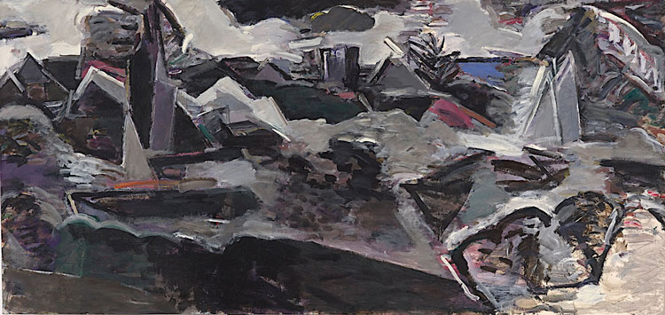 Craig Gough. Sandringham 111, 1982. Acrylic on paper on canvas, 152 x 358 cm. National Gallery of Victoria collection. © the artist.