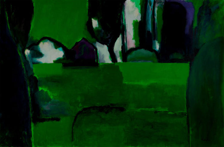 Craig Gough. Spatial Green, 2013. Acrylic on canvas, 191 x 284 cm. © the artist.