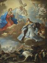 Luca Giordano, Saint Gennaro Intercededing, c1660. Will on canvas, 400 x 315 cm. Museo di Capodimonte, Naples, Italy © Photo Ministry of Cultural Heritage and Activities/Museo e Real Bosco di Capodimonte.