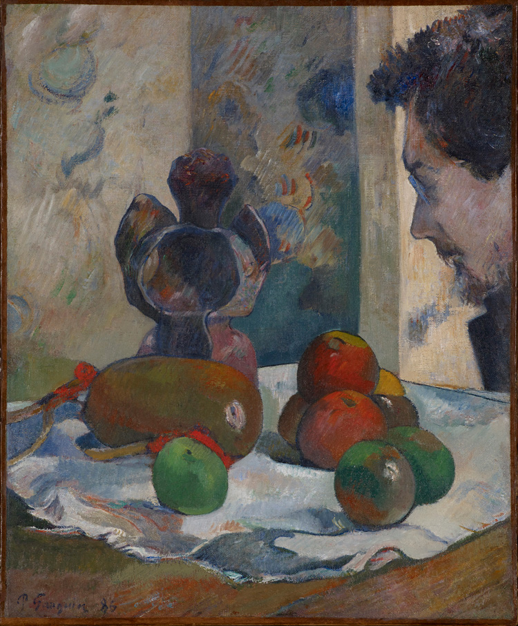 Paul Gauguin, Still Life with Profile of Laval, 1886. Oil on canvas, 46 × 38 cm. Indianapolis Museum of Art. Samuel Josefowitz Collection of the School of Pont-Aven.. Image courtesy of Indianapolis Museum of Art at Newfields.