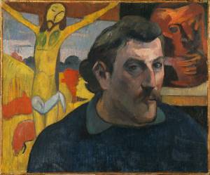 Paul Gauguin, Self Portrait with Yellow Christ, 1890-1891. Oil on canvas, 38.1 x 45.7 cm. Musée d'Orsay, Paris. © RMN-Grand Palais (musée d'Orsay). Photo: René-Gabriel Ojéda