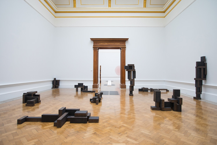 Antony Gormley, Slabworks series, 2019. 90 mm weathering steel slab, dimensions variable. Installation view, Antony Gormley, Royal Academy of Arts, London, 21 September – 3 December 2019 © the Artist. Photo: David Parry / © Royal Academy of Arts.