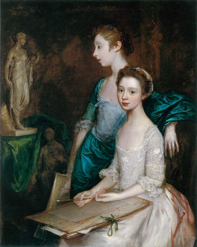 Thomas Gainsborough. Mary and Margaret Gainsborough, the Artist’s Daughters, at their Drawing, 1763–64. Oil on canvas. Worcester Art Museum, Massachusetts.