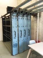 Original metal laundry racks in the cafe, Goldsmiths Centre For Contemporary Art. Photo: Veronica Simpson.