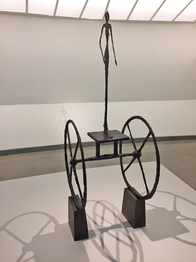 Alberto Giacometti. The Chariot, 1950. Bronze, 65 3/4 x 27 3/16 x 27 3/16 in (167 x 69 x 69 cm). Denise and Andrew Saul. Photograph: Jill Spalding.