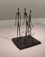 Alberto Giacometti. Three Men Walking (Small Square), 1948 (cast 2007). Bronze, 28 3/8 x 12 7/8 x 13 7/16 in (72 x 32.7 x 34.1 cm). Fondation Giacometti, Paris. Photograph: Jill Spalding.