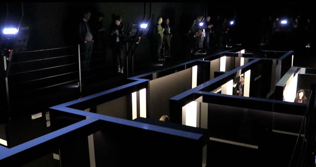 George Drivas: Laboratory of Dilemmas, installation view of the labyrinth, Greek Pavilion, Venice Biennale 2017. Photograph: Martin Kennedy.
