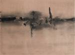 Vasudeo Santu Gaitonde. Untitled, 1962. Ink and watercolour on paper, 21 6/8 x 30 in (55.9 x 76.2 cm). Collection of Kiran Nadar, New Delhi. © Solomon R. Guggenheim Foundation, New York. Photograph: Anil Rane.