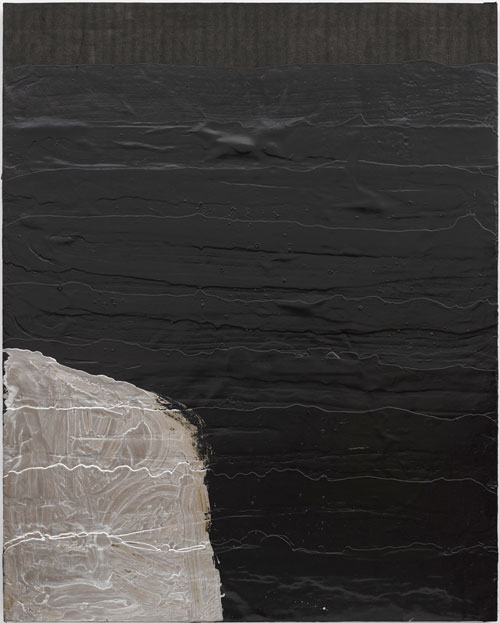 Theaster Gates. Mountain monument, 2014. Wood, tar paper, tar and paint, 120 1/4 x 96 1/4 x 5 3/8 in (305.5 x 244.5 x 13.7 cm). © Theaster Gates. Photograph © White Cube (Ben Westoby).