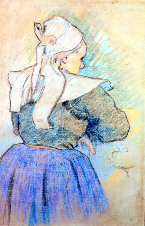 Paul Gauguin, <em>Breton Woman seen from behind</em>, 1886, (study for Breton Woman and Cow, 1888), 45.7 x 30cm © Collection Fondation Pierre Gianadda, Martigny