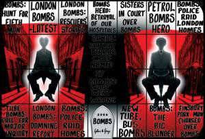 Gilbert & George. <em>Bombs</em> 2006. Courtesy Jay Jopling/White Cube, London © Copyright the artist 336 x 493 cm