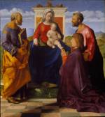 Giovanni Bellini. Virgin and Child with Saint Peter, Saint Mark and a Donor. Oil on panel, 91.4 x 81.3 cm. Birmingham Museum and Art Gallery. Photograph © Birmingham Museums.