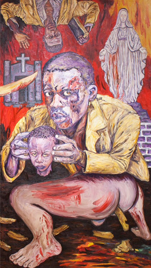 George Gittoes. Shit, 1997. Oil on canvas, 120 x 68 in.