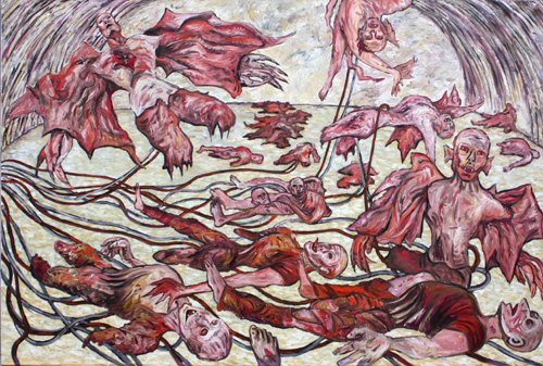 George Gittoes. Descendence, 2009–2010. Oil on canvas, 200 cm x 300 cm.