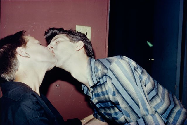 Nan Goldin. Philippe H. and Suzanne Kissing at Euthanasia, New York City, 1981. Silver dye bleach print, printed 2008, 15 1/2 x 23 1/8 in (39.4 x 58.7 cm). The Museum of Modern Art, New York. Purchase. © 2016 Nan Goldin.