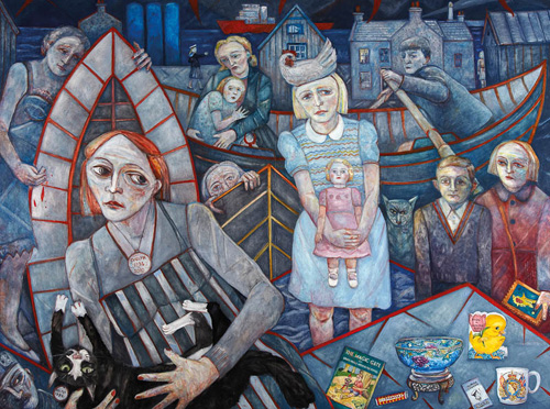 Joyce Cairns. The Magic Gate and Other Stories. Oil on board, 195 x 256 cm.