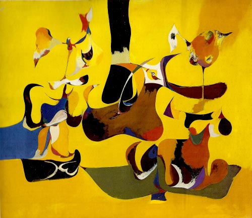 Arshile Gorky. <em>Garden in Sochi, </em>1941. Oil on canvas, 64 x 74 cm. The Museum of Modern Art, New York. © 2007 Estate of Arshile Gorky/Artists Rights Society (ARS), New York. 