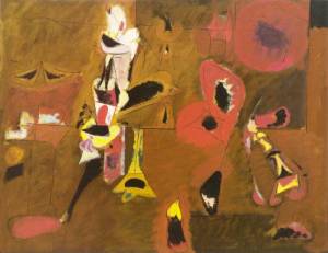 Arshile Gorky. <em>Agony</em>, 1947. Oil on canvas, 101.6 x 128.3 cm. The Museum of Modern Art, New York. © 2007 Estate of Arshile Gorky/Artists Rights Society (ARS), New York.