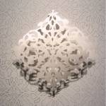 Julia Townsend. Untitled (detail), 2013. Hand-cut paper and wall tracing, 72 x 48 in.
