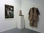 Joni and Bacon (photograph), and dog hair felted. Installation view at William Wright Artists Projects, September 2014.