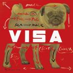 Wang Guangyi. Visa on Red Background No. 1, 1995. Oil on canvas, 100 x 100 cm, © 2013 Wang Guangyi.