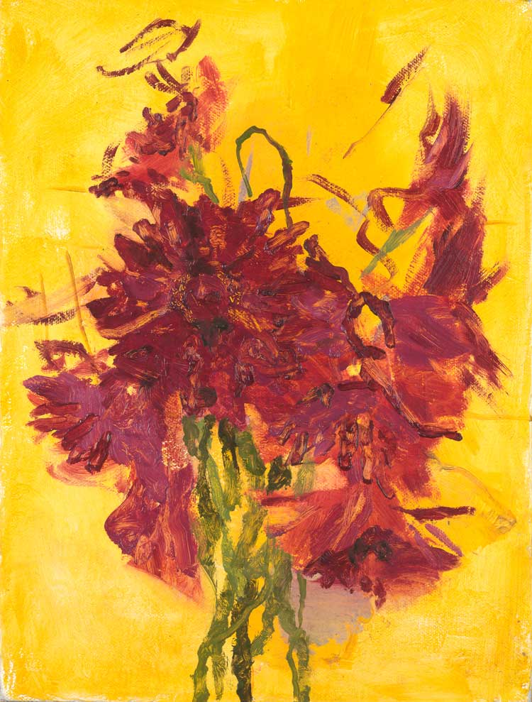 Jennifer Packer, Chrysanthemums, 2015. Oil on canvas, 30.4 x 22.8 cm (12 x 9 in). © Jennifer Packer.
Photo © The Fitzwilliam Museum, University of Cambridge.