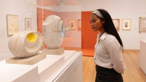 Installation view, The Joseph Hage Aaronson & Bremen Exhibition, Hepworth in Colour, Courtauld Gallery. Photo © Fergus Carmichael.