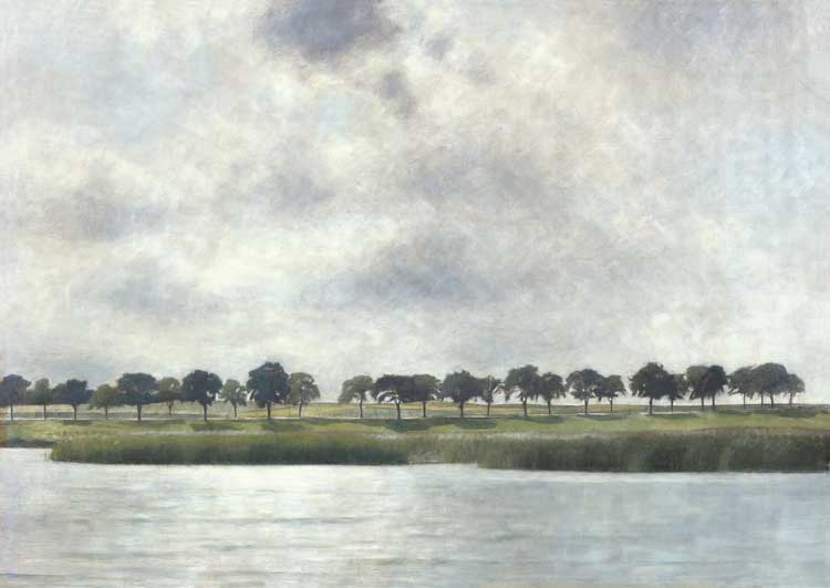 Vilhelm Hammershøi, Sun Shower, Lake Gentofte, 1903. Oil on canvas, 42.5 x 60.5 cm. Ordrupgaard, Copenhagen. Photo: © Anders Sune Berg.