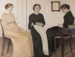 Vilhelm Hammershøi, Three Young Women, 1895. Oil on canvas, 128 x 167 cm. Ribe Art Museum, Ribe. © Ribe Art Museum.