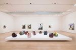 Work by Brian Rochefort (foreground) and Greg Breda. Installation view, Made in L.A. 2025, Hammer Museum, Los Angeles, October 5, 2025–
March 1, 2026. Photo: Sarah Golonka.