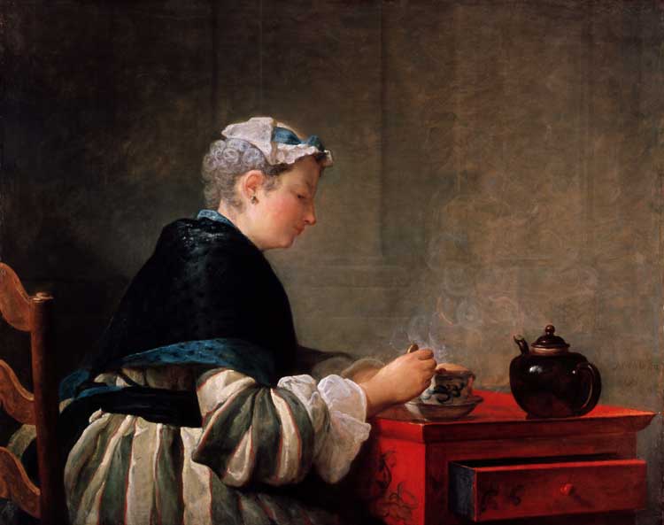 Jean-Siméon Chardin, A Lady Taking Tea, 1735. Oil own canvas. © The Hunterian, University of Glasgow.