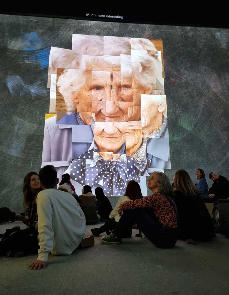 David Hockney, Bigger & Closer (Not Smaller & Further Away). Lightroom, King’s Cross, London. Photo: Juliet Rix.